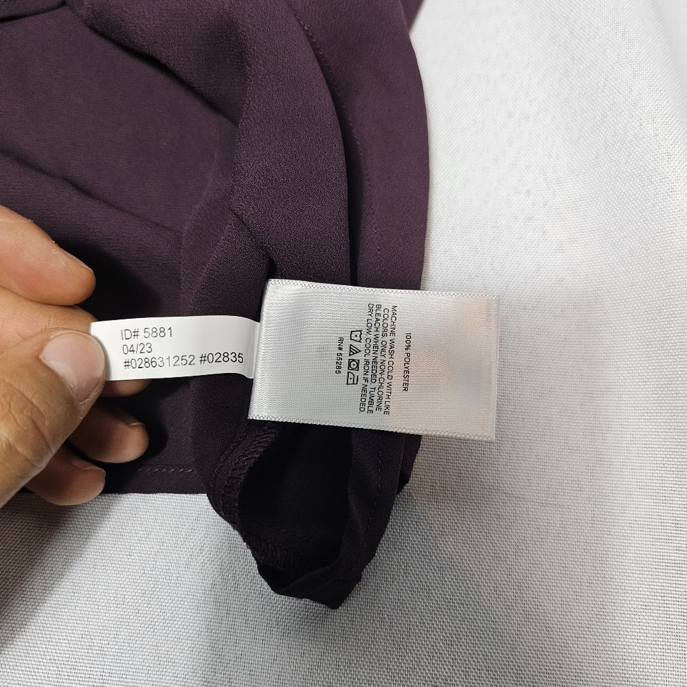NWT Express Draped Neck Sleeveless Blouse - Deep Plum | Size M - Picture 8 of 8